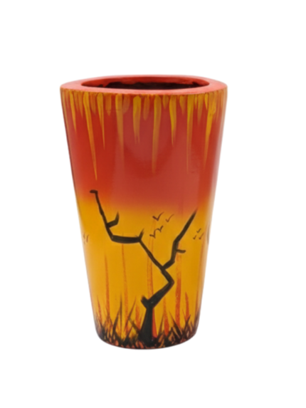 Artistic Fiberglass Cone Planter 45cm – Elegant Sculptural Planter for Modern Interiors