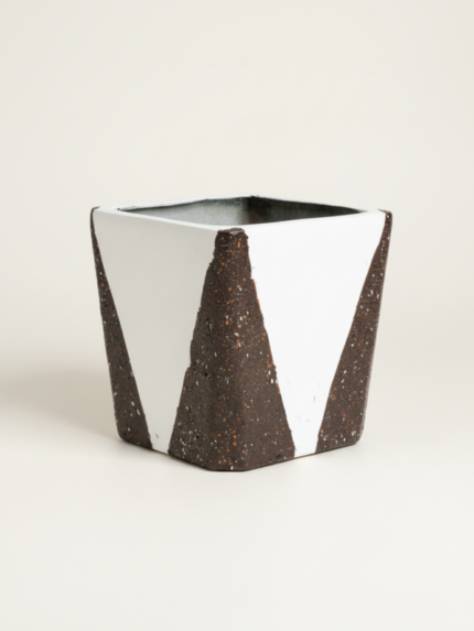 Tapered Edge Square Vase 30cm (Artistic Design) Fiberglass Planter